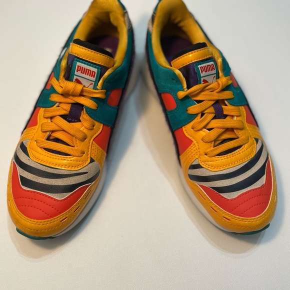 Puma Vibrant Orange and Red Sneakers Size 4.5 C SB-3 - Picture 2 of 9